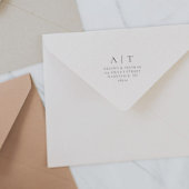 Elegante Simple Monogram Wedding Rücksendeadresse Permastempel
