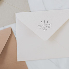 Elegante Simple Monogram Wedding Rücksendeadresse Permastempel