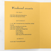 Elegante Simple Ray Blume mit Monogram Wedding Dreifach-gefaltete Programmkarte (Innen Erste Seite)