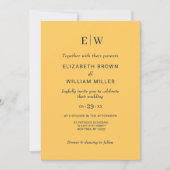 Elegante Simple Ray Blume mit Monogram Wedding Einladung (Vorderseite)
