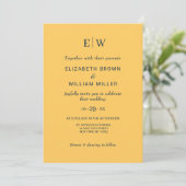 Elegante Simple Ray Blume mit Monogram Wedding Einladung (Stehend Vorderseite)