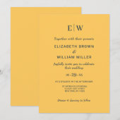 Elegante Simple Ray Blume mit Monogram Wedding Einladung (Vorne/Hinten)