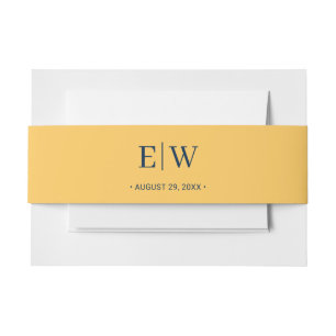 Elegante Simple Ray Blume mit Monogram Wedding Einladungsbanderole