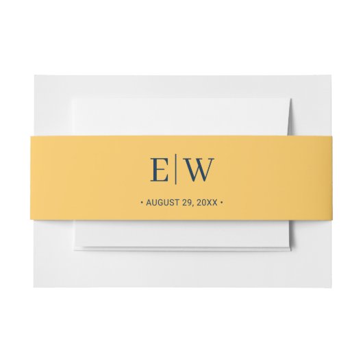 Elegante Simple Ray Blume mit Monogram Wedding Einladungsbanderole (Vorderseite Beispiel)