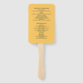 Elegante Simple Ray Blume mit Monogram Wedding Fächer (Rückseite)