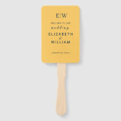 Elegante Simple Ray Blume mit Monogram Wedding Fächer (Vorderseite)