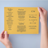 Elegante Simple Ray Blume mit Monogram Wedding Flyer (Hand)