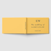 Elegante Simple Ray Blume mit Monogram Wedding Gästebuch (Voll)