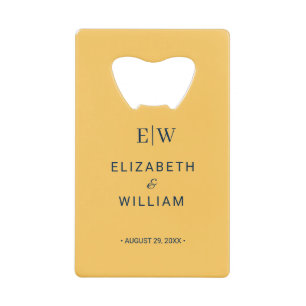 Elegante Simple Ray Blume mit Monogram Wedding Geldbeutel Flaschenöffner