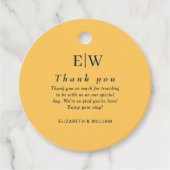 Elegante Simple Ray Blume mit Monogram Wedding Geschenkanhänger (Vorderseite)