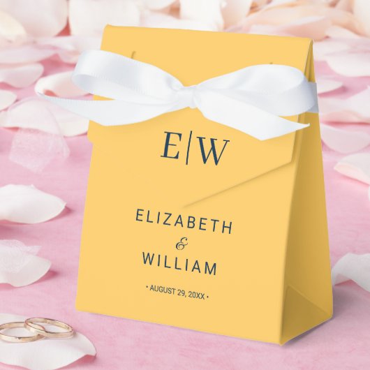 Elegante Simple Ray Blume mit Monogram Wedding Geschenkschachtel (Hochzeit)