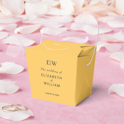 Elegante Simple Ray Blume mit Monogram Wedding Geschenkschachtel (Hochzeit)