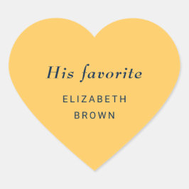 Elegante Simple Ray Blume mit Monogram Wedding Herz-Aufkleber