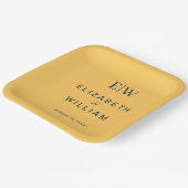 Elegante Simple Ray Blume mit Monogram Wedding Pappteller (Gewinkelt)