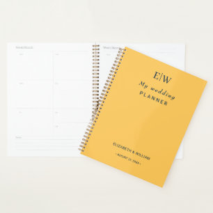 Elegante Simple Ray Blume mit Monogram Wedding Planer