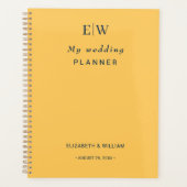 Elegante Simple Ray Blume mit Monogram Wedding Planer (Vorderseite)