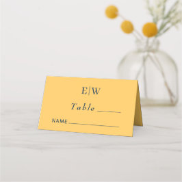 Elegante Simple Ray Blume mit Monogram Wedding Platzkarte