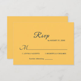 Elegante Simple Ray Blume mit Monogram Wedding RSVP Karte
