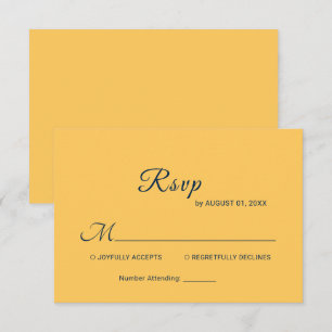 Elegante Simple Ray Blume mit Monogram Wedding RSVP Karte