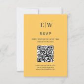 Elegante Simple Ray Blume mit Monogram Wedding RSVP Karte (Vorderseite)