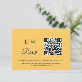 Elegante Simple Ray Blume mit Monogram Wedding RSVP Karte (Stehend Vorderseite)