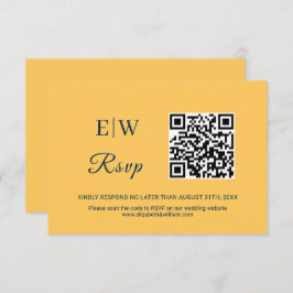 Elegante Simple Ray Blume mit Monogram Wedding RSVP Karte