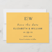 Elegante Simple Ray Blume mit Monogram Wedding Save The Date (Vorderseite)