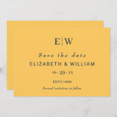 Elegante Simple Ray Blume mit Monogram Wedding Save The Date (Vorne/Hinten)