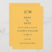 Elegante Simple Ray Blume mit Monogram Wedding Save The Date (Vorne/Hinten)