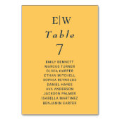 Elegante Simple Ray Blume mit Monogram Wedding Tischnummer (Vorderseite)