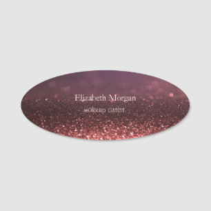 Elegante Simple Rose Gold Glitzer Bokeh Namensschild