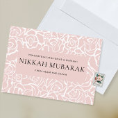 Elegante Simple Rose Gold Hochzeit Herzlichen Glüc Karte