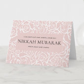 Elegante Simple Rose Gold Hochzeit Herzlichen Glüc Karte