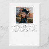 Elegante Simple Script Foto Foil Danke Card Folieneinladung (Rückseite)