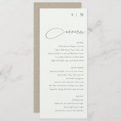 Elegante Simple Script Schwarz-weiß Menu Card Einladung (Vorne/Hinten)