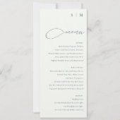 Elegante Simple Script Schwarz-weiß Menu Card Einladung (Vorderseite)