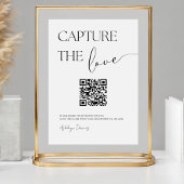 Elegante Simple Share Wedding Fotos mit QR Code Sockelschild