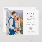 Elegante Simple Spring Save the Date Wedding Ankündigungspostkarte (Vorne/Hinten)