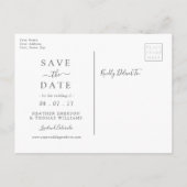 Elegante Simple Spring Save the Date Wedding Ankündigungspostkarte (Rückseite)