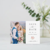 Elegante Simple Spring Save the Date Wedding Ankündigungspostkarte (Stehend Vorderseite)