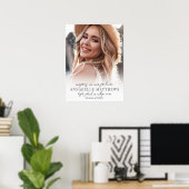 Elegante Simple Stylish Foto Graduation Party Sign Poster (Heimbüro)