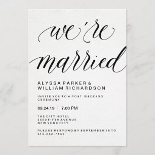 Elegante Simple Typografy Post Wedding Zeremony Einladung