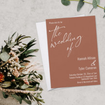 Elegante Simple Typografy Terracotta Wedding
