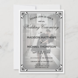 Elegante Simple Virtual Wedding Livestream Wedding Einladung