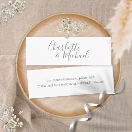 Elegante Simple Wedding Website Cards Telefonnummerkarte