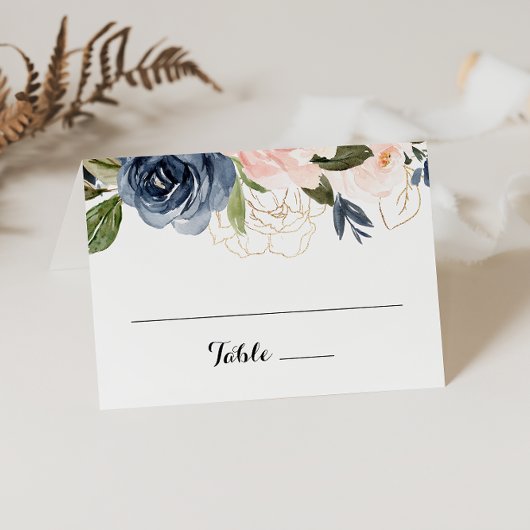 Elegante Simple Winter Floral Wedding Platzkarte