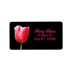 Elegante Single-Tulpe-Blüte Adressaufkleber