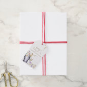 Elegante Sip & See Champagne Flasche Baby Dusche Geschenkanhänger (Mit Garn)