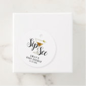 Elegante Sip & See Martini Cocktail Babydusche Geschenkanhänger (Beispiel)