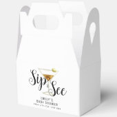 Elegante Sip & See Martini Cocktail Babydusche Geschenkschachtel (Offen)